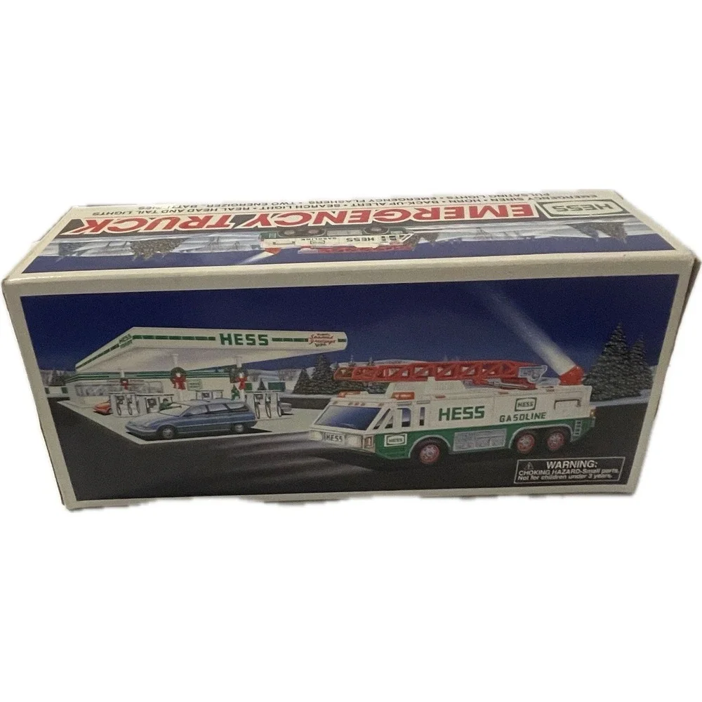 New Box Vintage -1996 Hess Emergency Truck - Ladder Siren Horn Light Flash